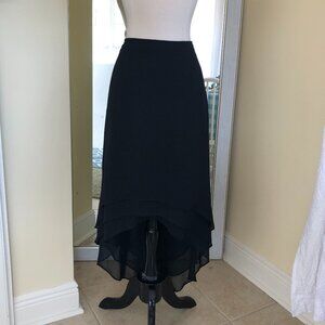 Joseph Ribkoff Vintage Black Tiered Ruffle Skirt 8 Witchy Dark Fairy